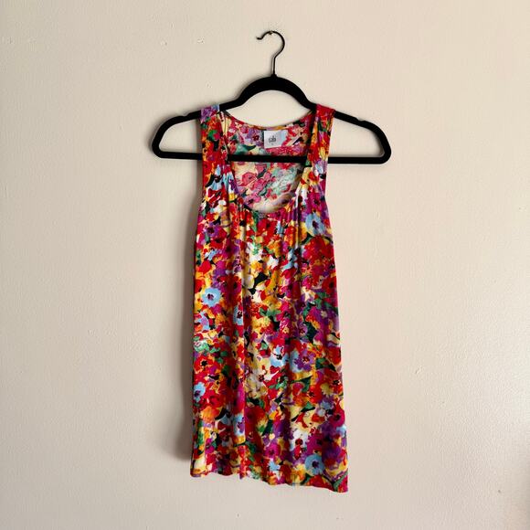 Cabi Rainbow Floral Print Sleeveless Tank Top - Small artsy colorful fun - Picture 6 of 6